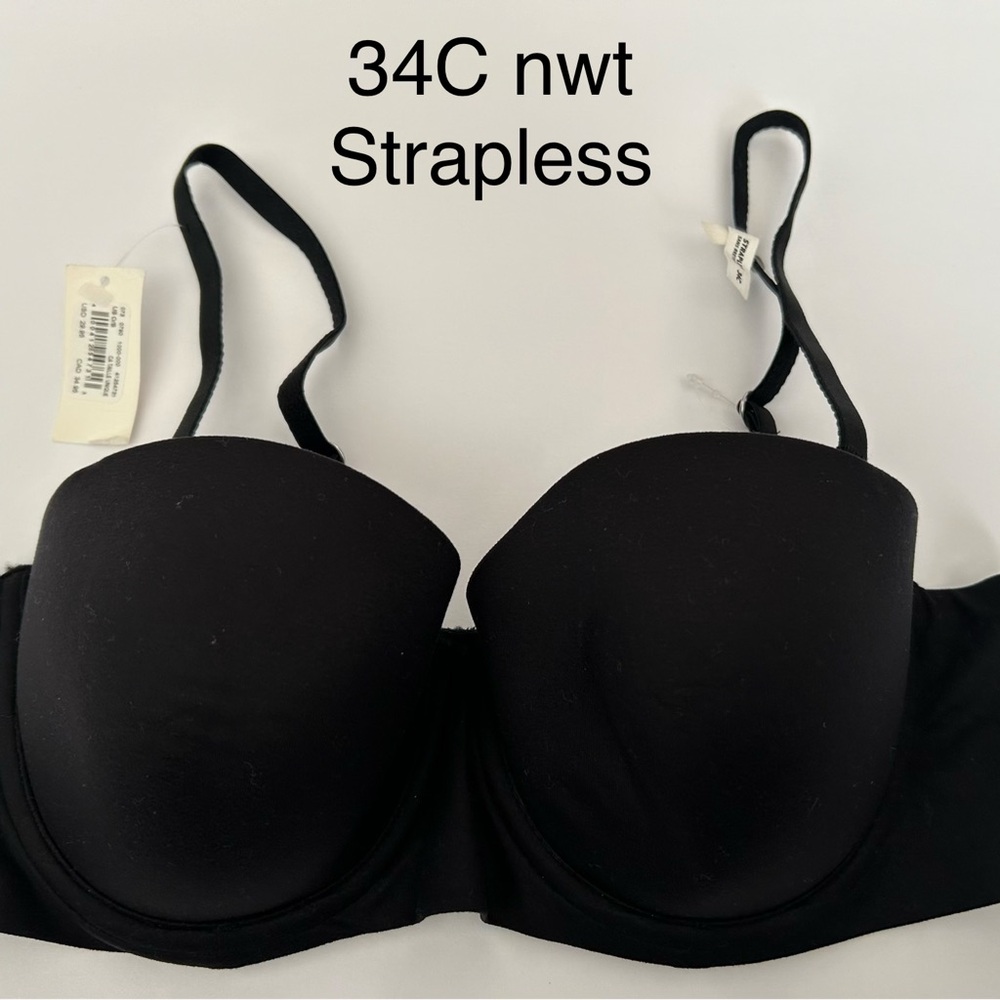 Aerie black 34C strapless bra nwt